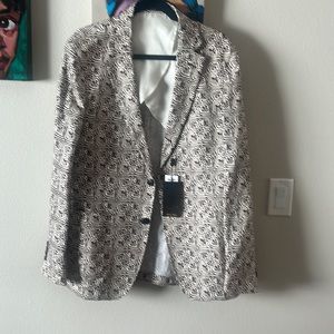 Todd Snyder Geoprint Traveler Suit Jacket size 42. 63% cotton 37% linen.